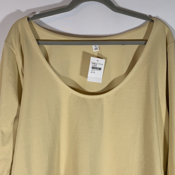 BP Nordstrom Pale Yellow Long Sleeve Crop Top NWT - Picture 2 of 8